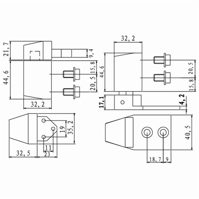 平开门合页HY-B09尺寸图