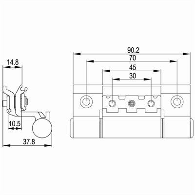 平开窗合页HY-A01尺寸图
