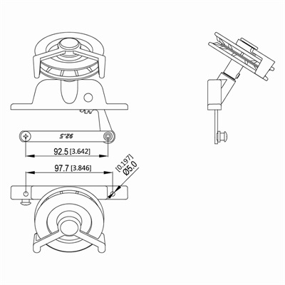 百叶窗摇窗机JHL-WO-10尺寸图