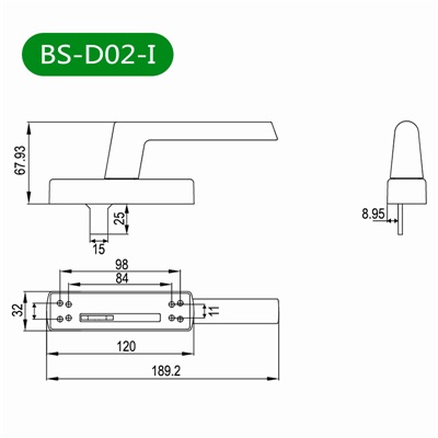 内平开窗把手BS-D02-I尺寸图