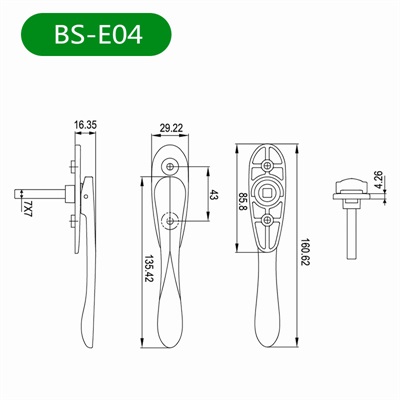 平开门把手BS-E04尺寸图